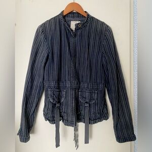 Da-Nang Women's Navy and Black Striped Utility Jacket